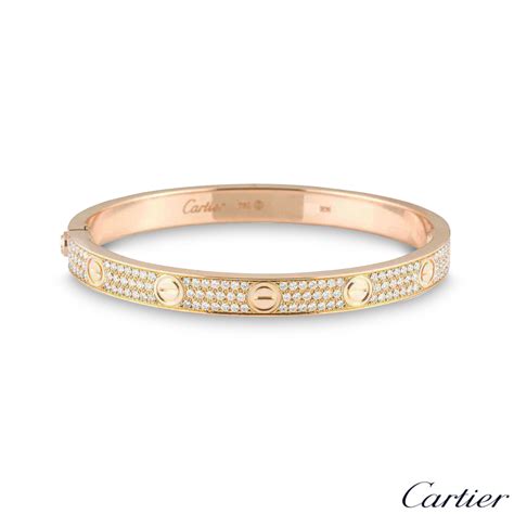 cartier bracelet rose gold with diamonds|cartier diamond love bracelet price.